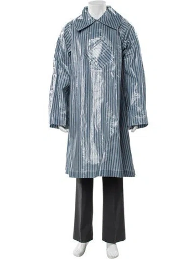 Pre-owned Acne Studios Striped Overcoat W/ Tags In Blue