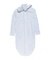 Acne Studios Striped-pattern Tie Midi Dress In Blue