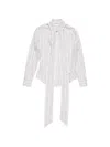 Acne Studios Striped-pattern Tie Shirt In White