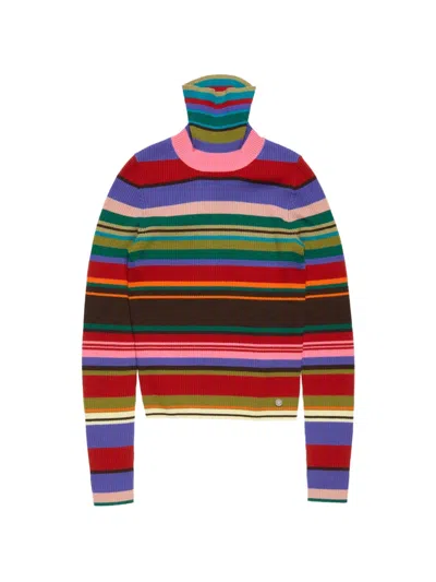 Acne Studios Striped-pattern Turtleneck Sweater In Multi