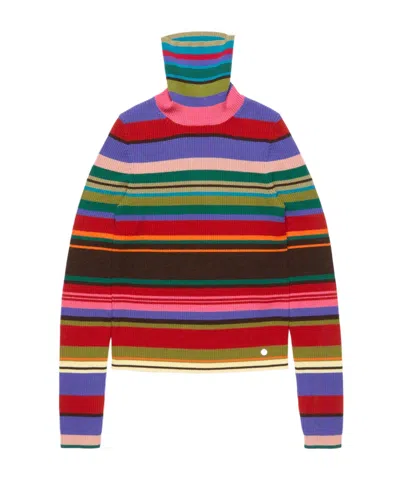 Acne Studios Striped-pattern Turtleneck Sweater In Multi