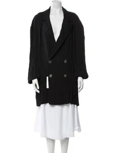 Pre-owned Acne Studios Striped Peacoat In Black