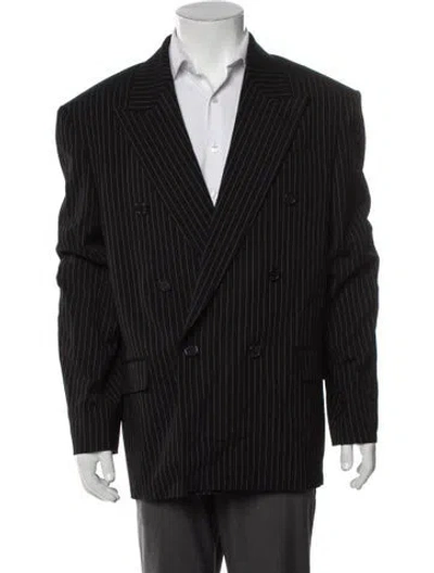 Pre-owned Acne Studios Striped Peacoat In Gray