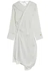 Acne Studios Striped Satin Midi Shirt Dress In Blue