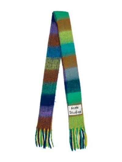 Pre-owned Acne Studios Striped Scarf In Blue