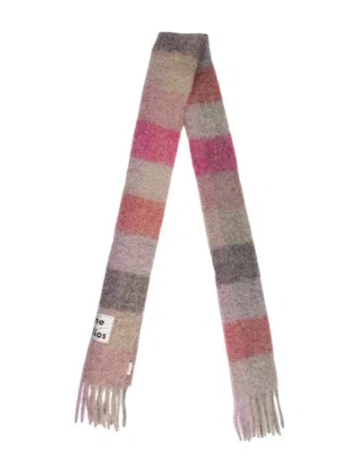 Pre-owned Acne Studios Striped Scarf In Pink