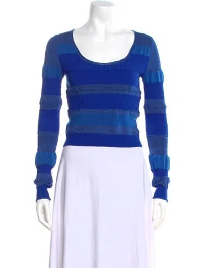 Pre-owned Acne Studios Striped Scoop Neck Sweater In Blue