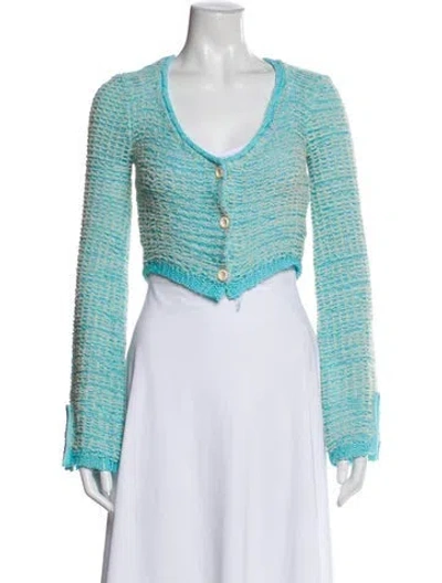 Pre-owned Acne Studios Striped Scoop Neck Sweater In Blue