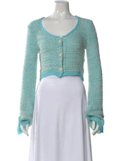 Pre-owned Acne Studios Striped Scoop Neck Sweater In Blue