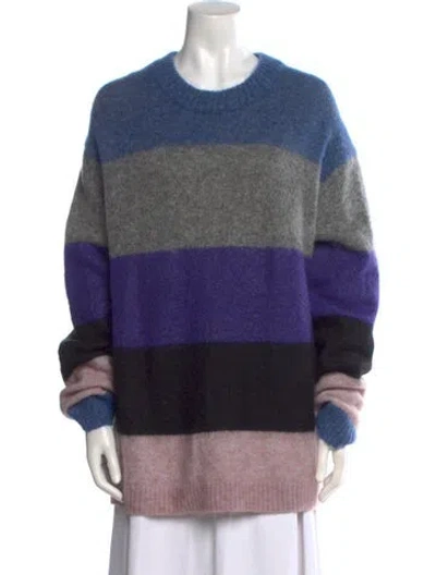 Pre-owned Acne Studios Striped Scoop Neck Sweater In Gray