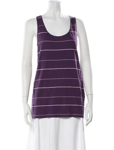 Pre-owned Acne Studios Striped Scoop Neck Top In Purple