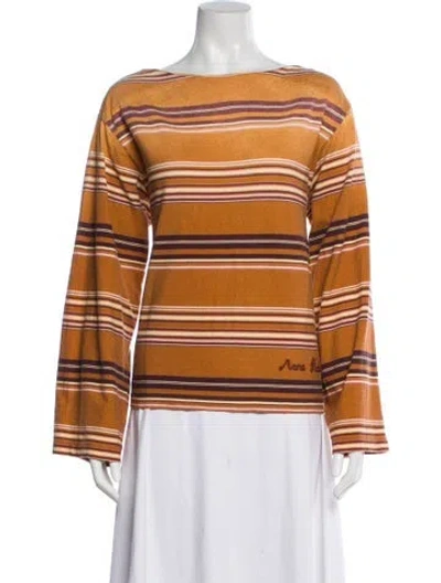 Pre-owned Acne Studios Striped Scoop Neck Top In Yellow