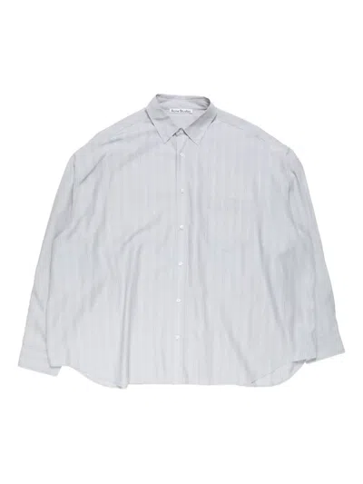 Acne Studios Striped Button-up Grey Men In Blue