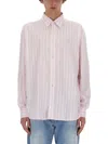 Acne Studios Casual Striped Long Sleeve Button-down Shirt In Pink