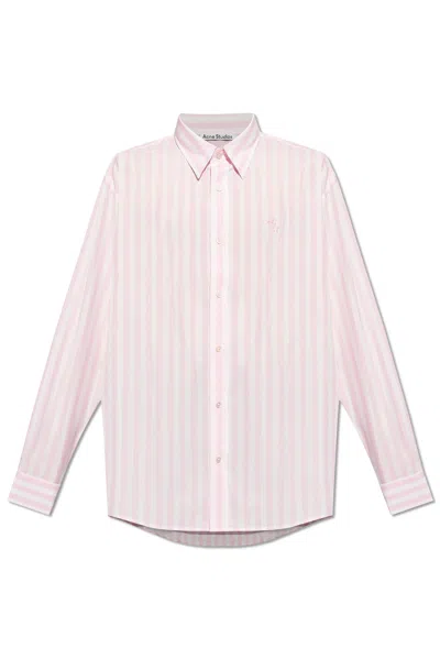 Acne Studios Striped Shirt In Pink