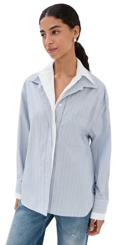 ACNE STUDIOS STRIPED SHIRTING BLOUSE BLUE/WHITE