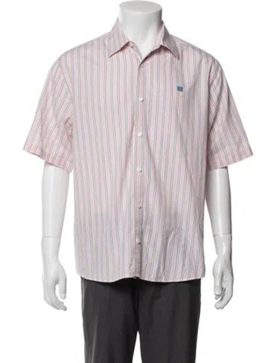 Pre-owned Acne Studios Striped Short Sleeve Shirt In Pink
