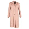 Acne Studios Striped Single-breasted Coat In Peach Linen In Orange
