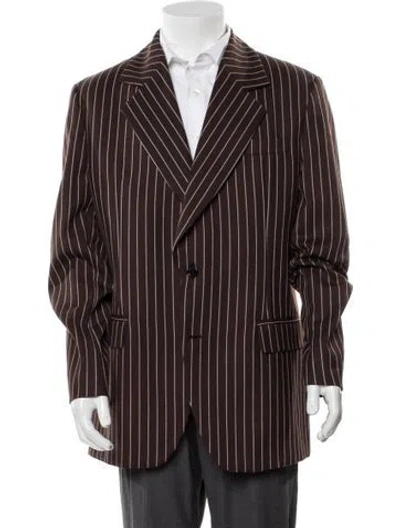 Pre-owned Acne Studios Striped Sport Coat In Brown