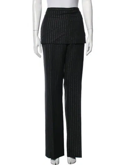 Pre-owned Acne Studios Striped Straight Leg Pants W/ Tags In Black