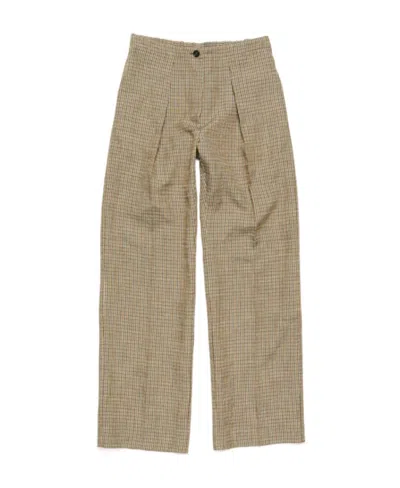 Acne Studios Striped Straight-leg Trousers In Brown