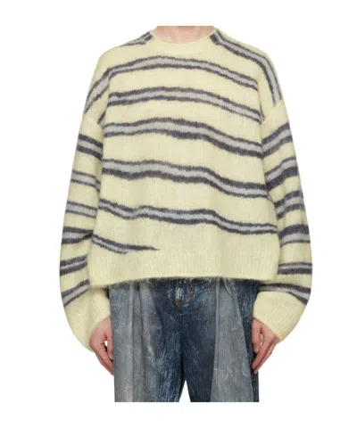 Acne Studios Striped Sweater In Nude