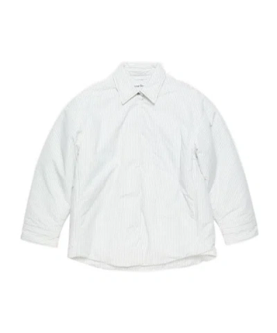 Acne Studios Striped Technical Overshirt In White
