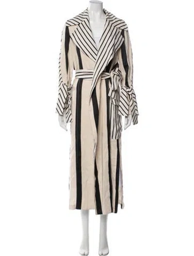 Pre-owned Acne Studios Striped Trench Coat In Black/neutrals