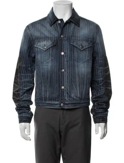 Pre-owned Acne Studios Striped Trucker Jacket W/ Tags In Blue