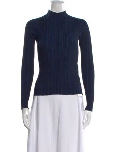 Pre-owned Acne Studios Striped Turtleneck Sweater In Blue
