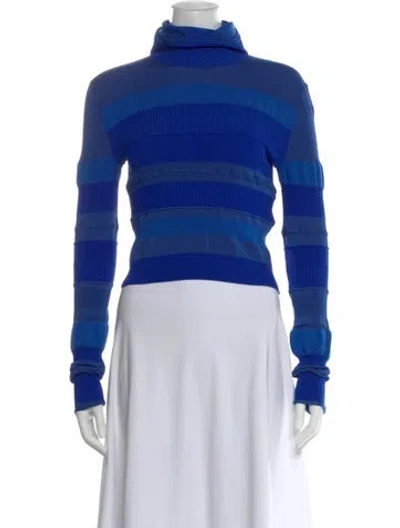 Pre-owned Acne Studios Striped Turtleneck Top In Blue