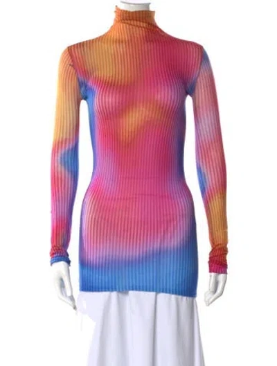 Pre-owned Acne Studios Striped Turtleneck Top In Pink