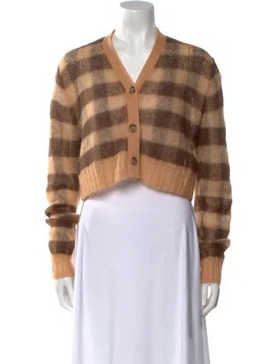 Pre-owned Acne Studios Striped V-neck Sweater In Brown