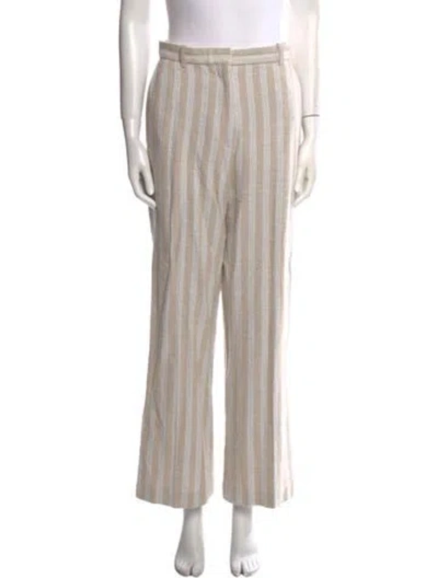 Pre-owned Acne Studios Striped Wide Leg Pants In Blue