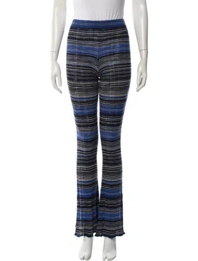 Pre-owned Acne Studios Striped Wide Leg Pants In Blue