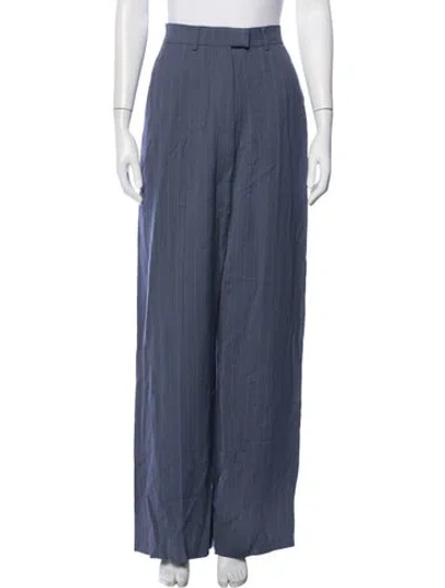Pre-owned Acne Studios Striped Wide Leg Pants In Blue