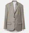 Acne Studios Striped Wool Jacket In Gray