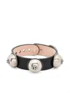 Acne Studios Black Leather Stud Bracelet In Black