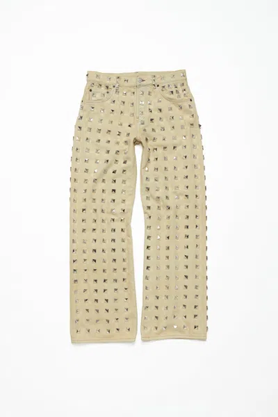 Acne Studios Studded Jeans - Loose Fit In Silver Grey