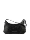 Acne Studios Mini Platt Crackle Leather Shoulder Bag In Black