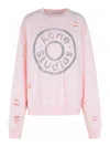 Acne Studios Button Logo Sweatshirt Faded Pink In Nude & Neutrals