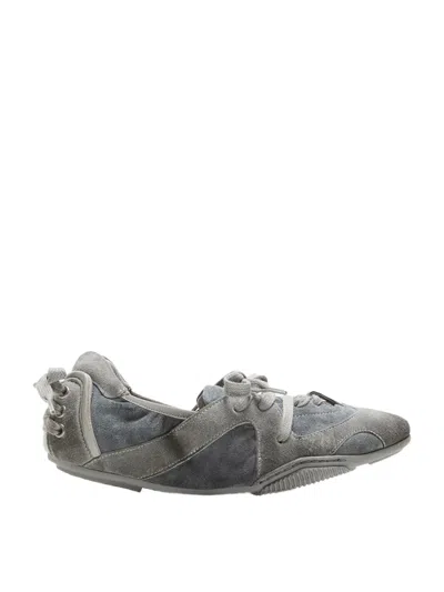 Acne Studios Suede & Nappa Lace-up Sneaker In Gray
