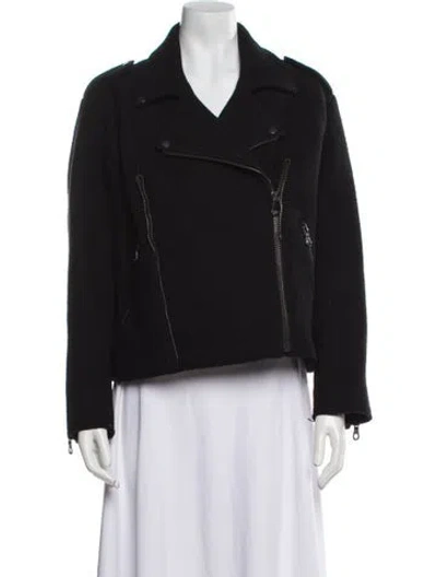 Pre-owned Acne Studios Suede Biker Jacket In Black