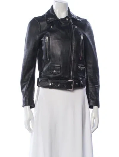 Pre-owned Acne Studios Suede Biker Jacket In Black