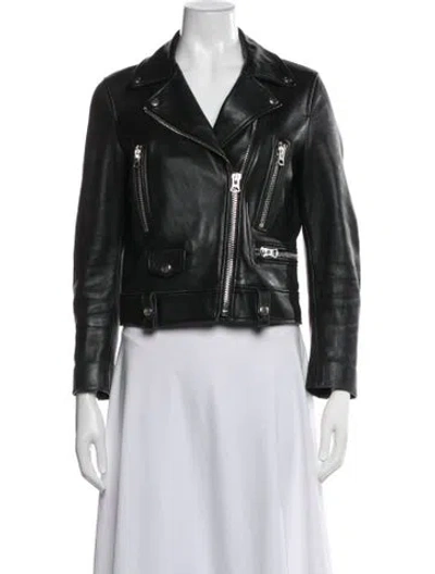 Pre-owned Acne Studios Suede Biker Jacket In Black