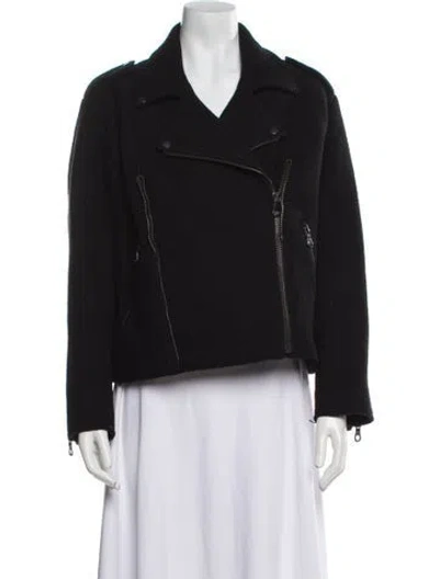 Pre-owned Acne Studios Suede Biker Jacket In Black
