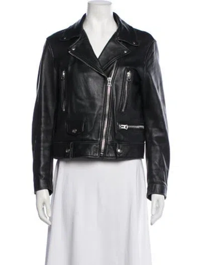 Pre-owned Acne Studios Suede Biker Jacket In Black