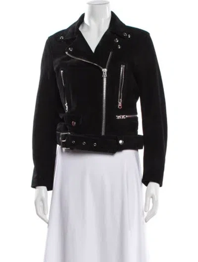 Pre-owned Acne Studios Suede Biker Jacket In Gray