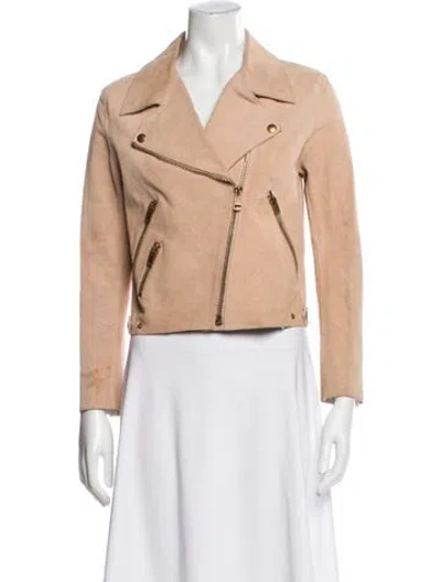 Pre-owned Acne Studios Suede Biker Jacket In Neutral