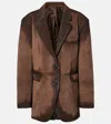 Acne Studios Suede Blazer In Brown